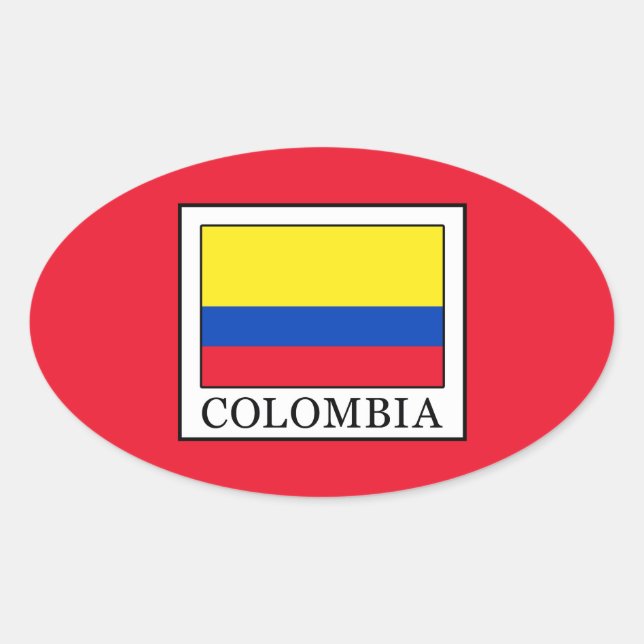 Colombia Ovalt Klistermärke (Framsida)
