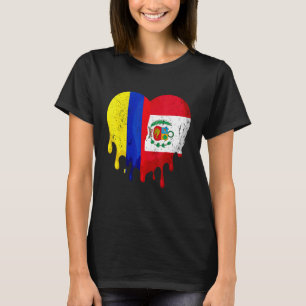 Colombia Peru Flagga Heart Citizen Grown Patriot C T Shirt