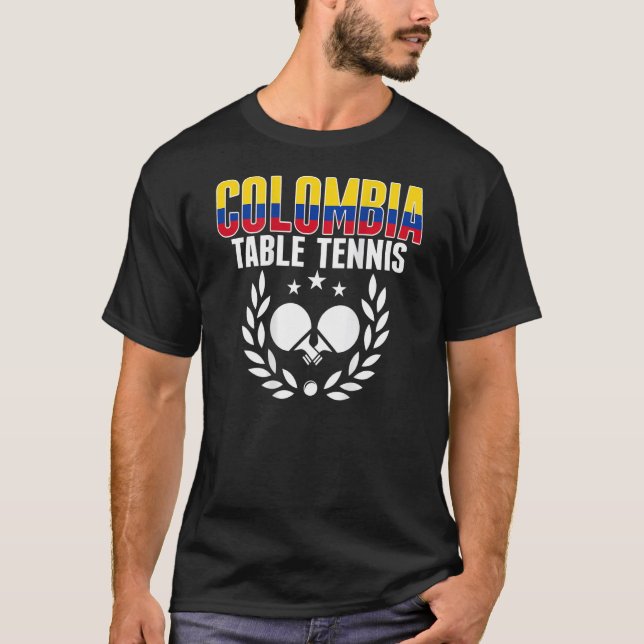 Colombia Ping Pong   Colombian Table Tennis Suppor T Shirt (Framsida)