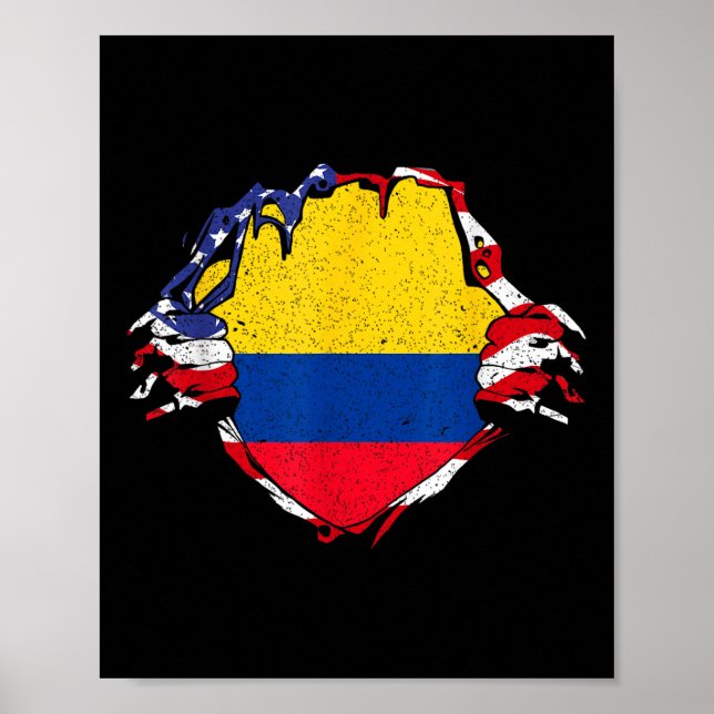Colombia Pride Flagga Colombiansk National Utlands Poster (Framsidan)