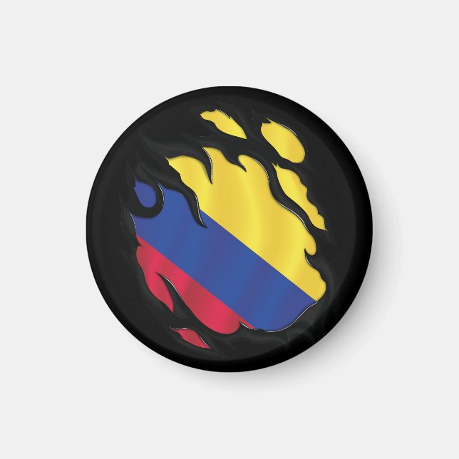 Colombia Ripping Flagga Magnet (Framsidan)