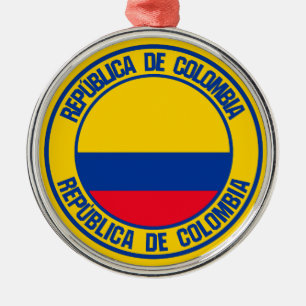 Colombia Round Emblem Julgransprydnad Metall