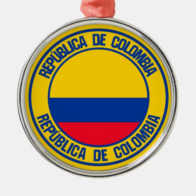 Colombia Round Emblem Julgransprydnad Metall (Framsidan)
