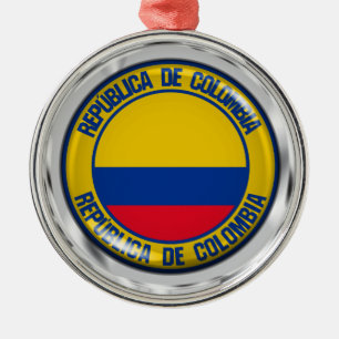 Colombia Round Emblem Julgransprydnad Metall
