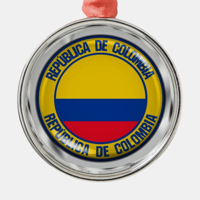 Colombia Round Emblem Julgransprydnad Metall (Framsidan)