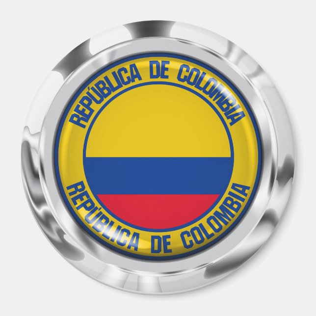 Colombia Round Emblem Magnet (Framsidan)