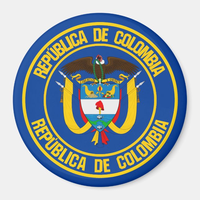 Colombia Round Emblem Magnet (Framsidan)