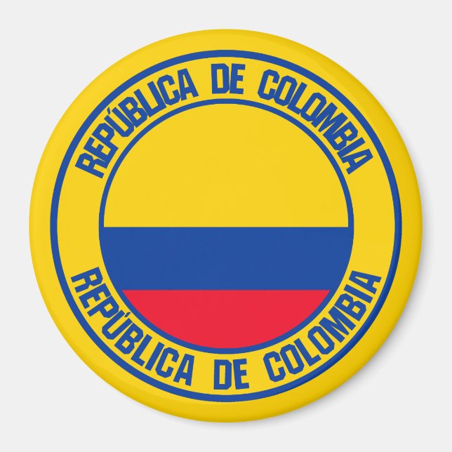Colombia Round Emblem Magnet (Framsidan)