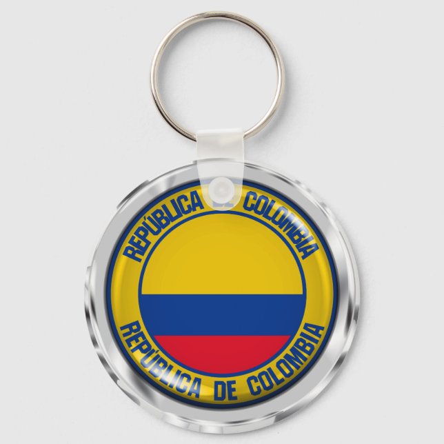 Colombia Round Emblem Nyckelring (Framsida)