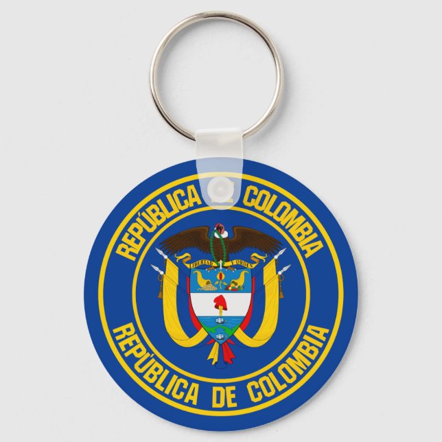 Colombia Round Emblem Nyckelring (Framsida)