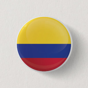 Colombia Round Icon Flagga Knapp