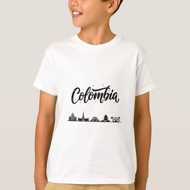 Colombia Siluett Resa Semester Kläder  T Shirt (Framsida)