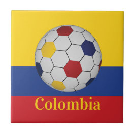 Colombia Soccer Poster Kakelplatta