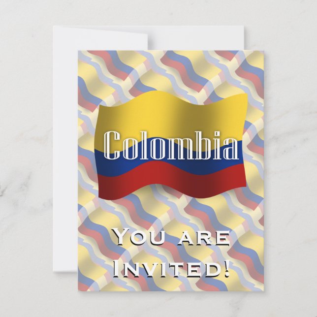 Colombia som vinkar flagga inbjudningar (Framsida)