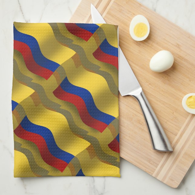 Colombia som vinkar flagga kökshandduk (Vikt i Fjärdedel)
