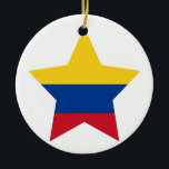 Colombia stjärna julgransprydnad keramik<br><div class="desc">Colombia stjärna
Colombia flaggadesign på en produkt för underbarColombia gåva</div>