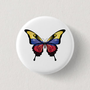 Colombia Swallowtail Butterfly Flagga Sticker Knapp