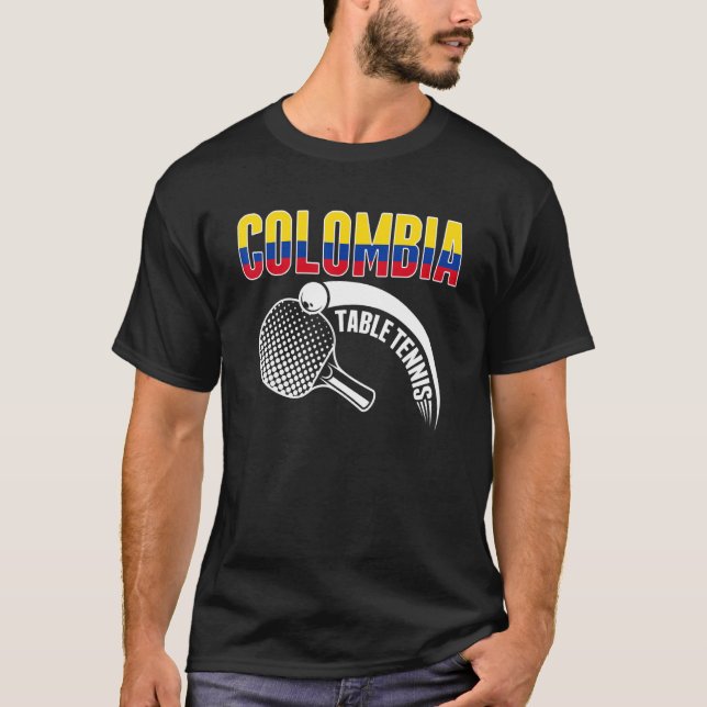 Colombia Table Tennis  Support Colombian Ping Pong T Shirt (Framsida)