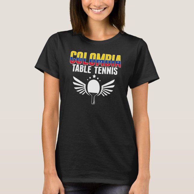 Colombia Table Tennis  Support Colombian Ping Pong T Shirt (Framsida)