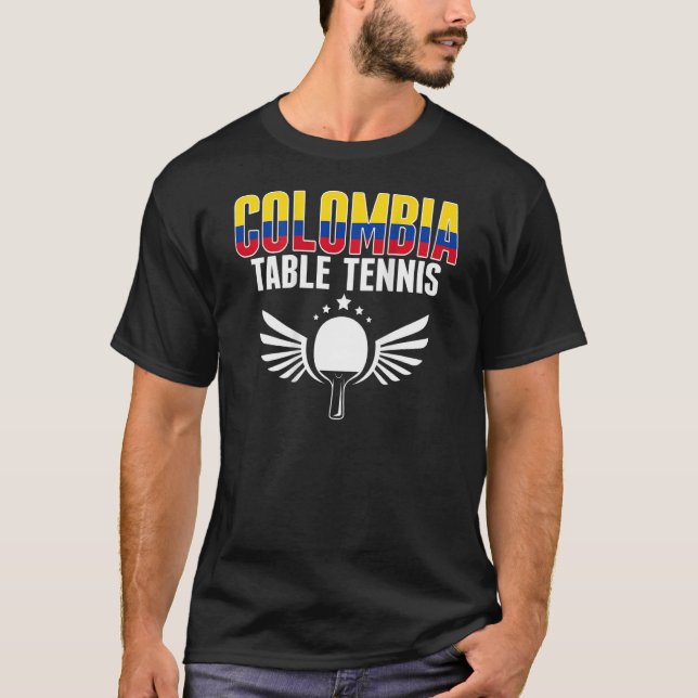 Colombia Table Tennis  Support Colombian Ping Pong T Shirt (Framsida)