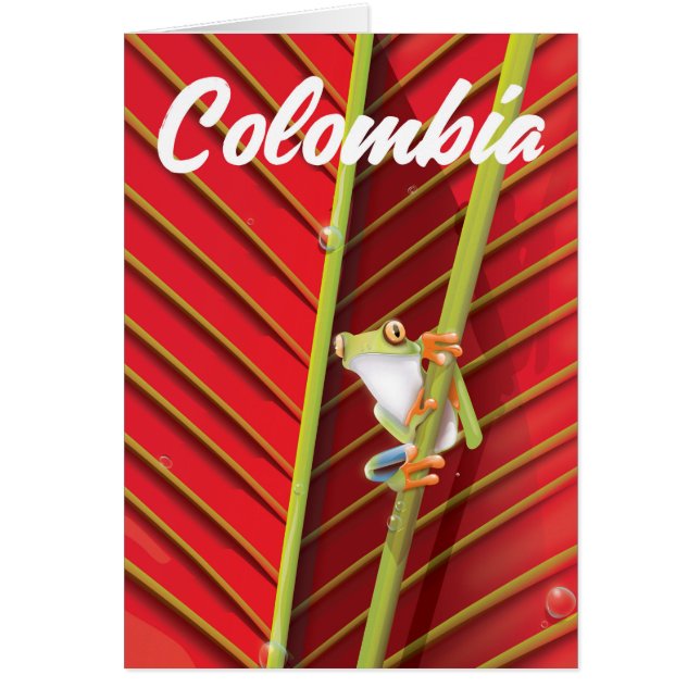 Colombia träd frode resa affisch hälsningskort (Framsidan)