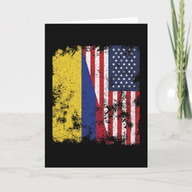 Colombia USA flagga - halva Amerika Kort (Framsida)