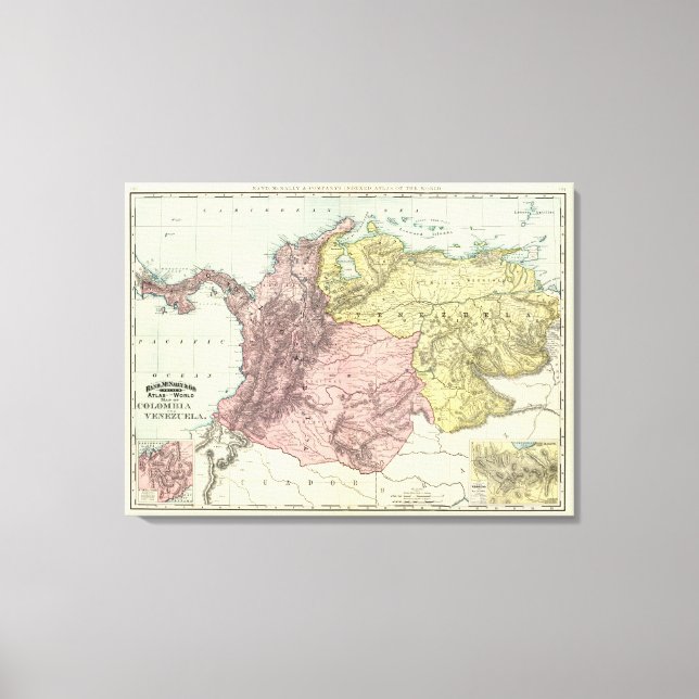 Colombia, Venezuela 2 Canvastryck (Framsida)