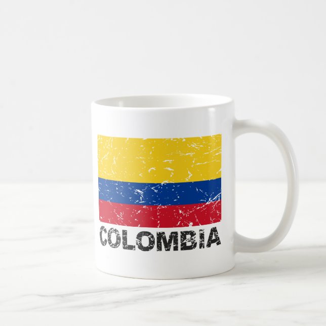 Colombia vintageflagga kaffemugg (Höger)