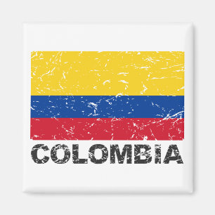 Colombia vintageflagga magnet