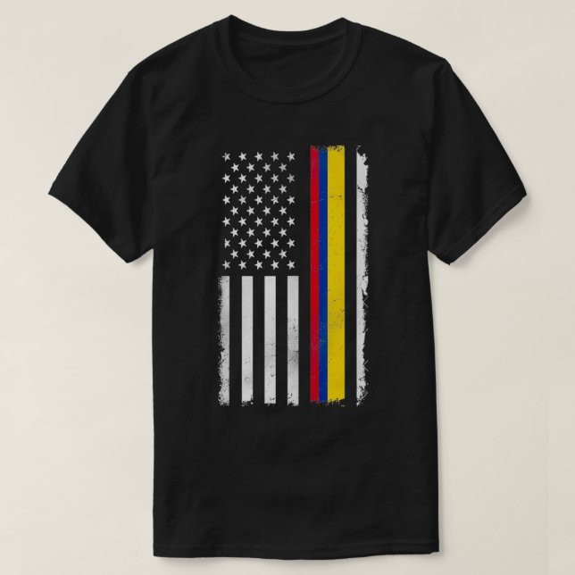 Colombian American US Flag Colombia  T Shirt (Design framsida)