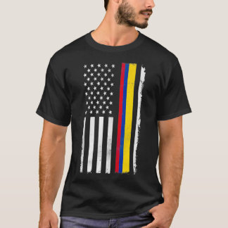 Colombian American US Flag Colombia  T Shirt