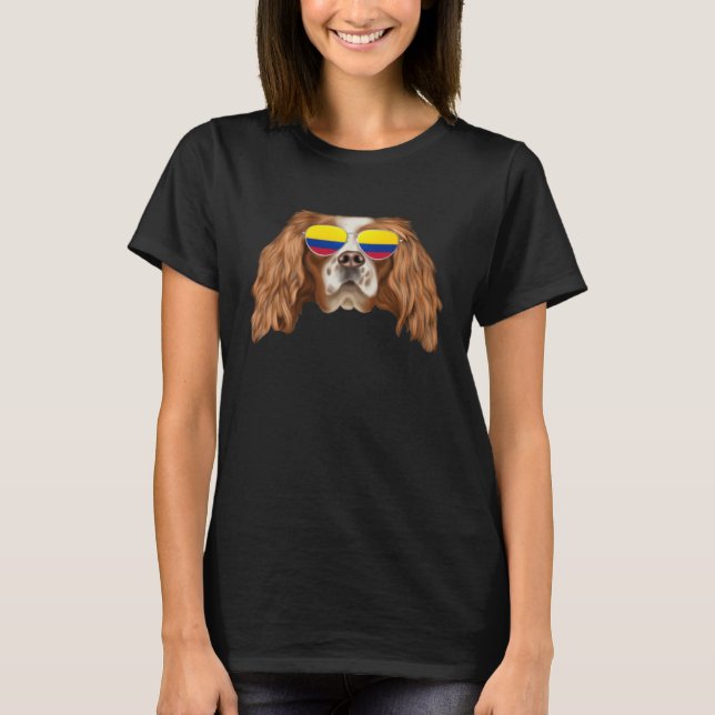 Colombian Flag English Toy Spaniel Dog Colombia Po T Shirt (Framsida)