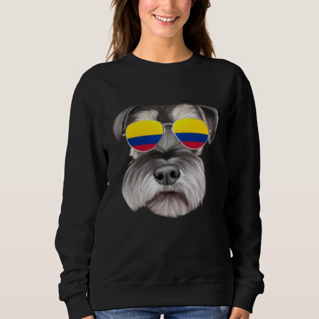 Colombian Flag Miniature Schnauzer Dog Colombia Po T Shirt (Framsida)