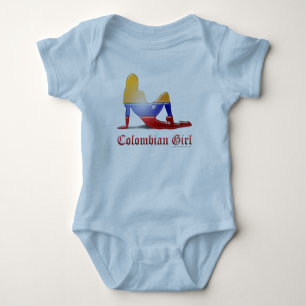 Colombian Girl Silhouette Flagga T Shirt