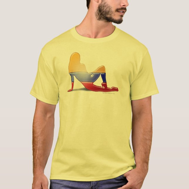 Colombian Girl Silhouette Flagga Tee Shirt (Framsida)