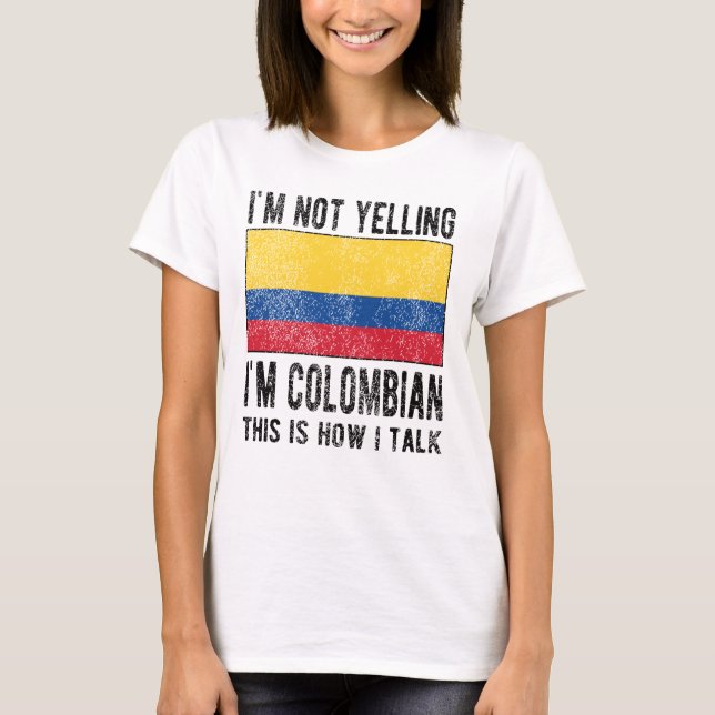 Colombian Heritage Colombia Roots Colombian Flag T Shirt (Framsida)