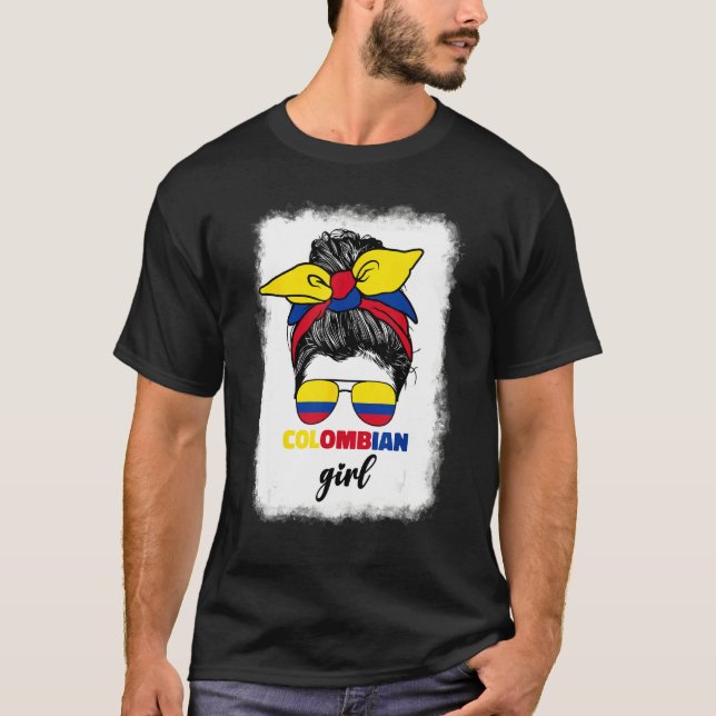 Colombiana Colombia Flag Cute Colombian Girl For W T Shirt (Framsida)