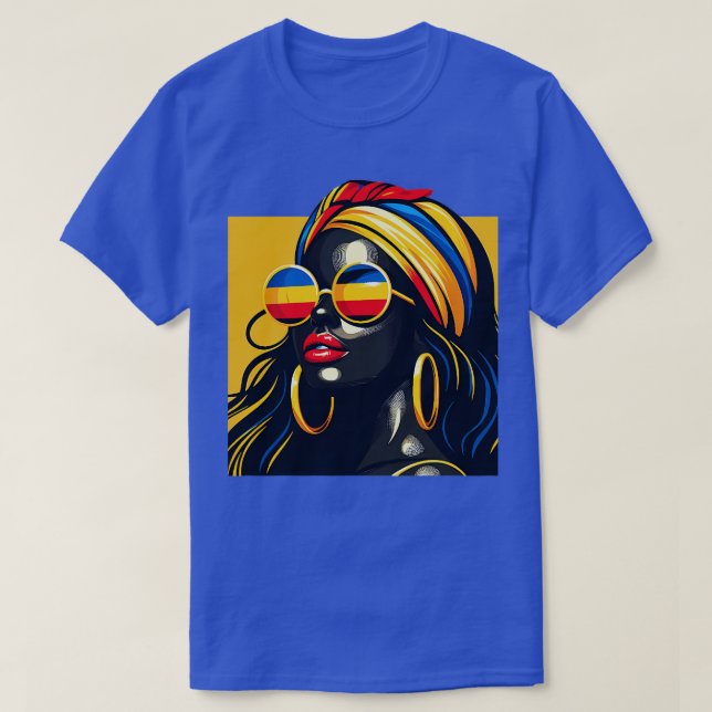 Colombianas Souvenirs Woman Flagga Roots Colombia T Shirt (Design framsida)