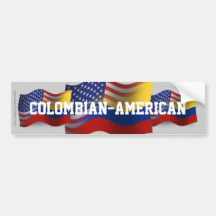 Colombiansk-Amerikan som vinkar flagga Bildekal