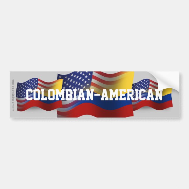 Colombiansk-Amerikan som vinkar flagga Bildekal (Framsidan)