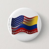 Colombiansk-Amerikan som vinkar flagga
