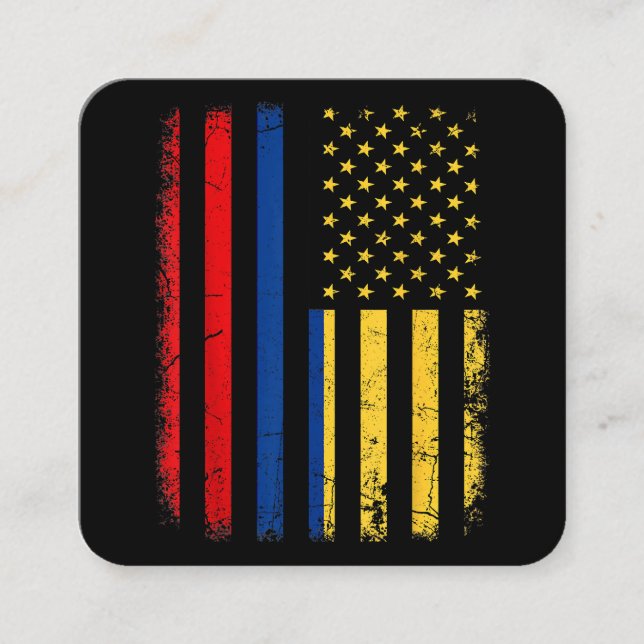 Colombiansk amerikansk Flagga colombiansk Roots Co Fyrkantigt Visitkort (Framsida)