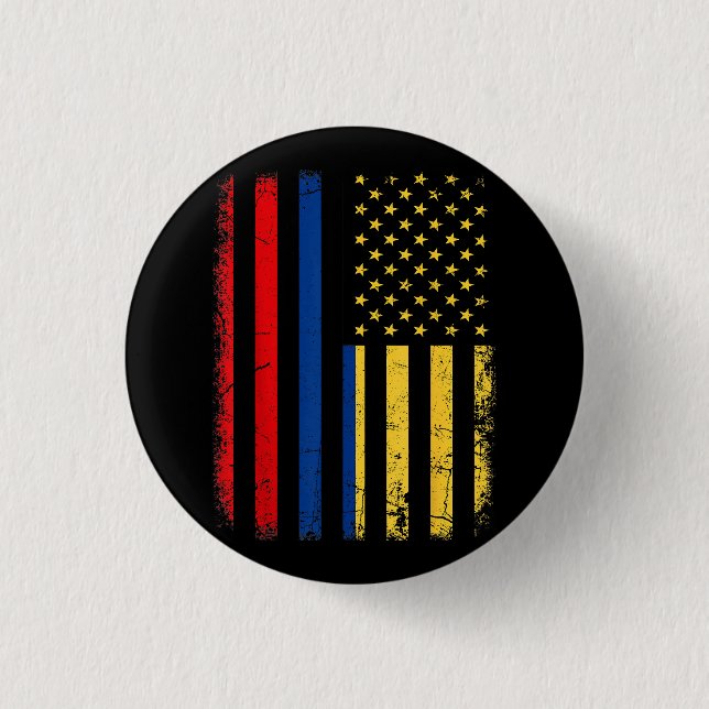 Colombiansk amerikansk Flagga colombiansk Roots Co Knapp (Framsida)