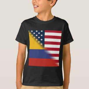 Colombiansk amerikansk Flagga   Halva Colombia USA T Shirt