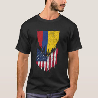 Colombiansk amerikansk Flaggor Ripping Torn Colomb T Shirt