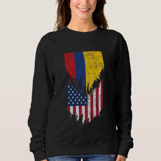 Colombiansk amerikansk Flaggor Ripping Torn Colomb T Shirt