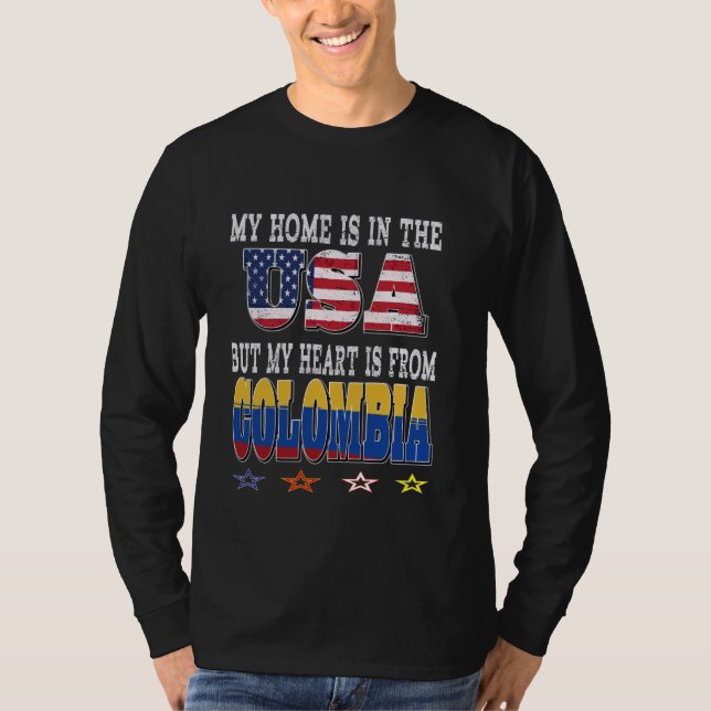 Colombiansk amerikansk Patriot Heart kommer från C T Shirt (Framsida)