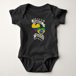 Colombiansk brasiliansk Heart Flaggor Colombia T Shirt