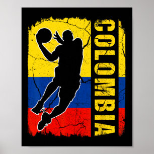 Colombiansk Bysketbyll Player Colombia Flagga Bysk Poster
