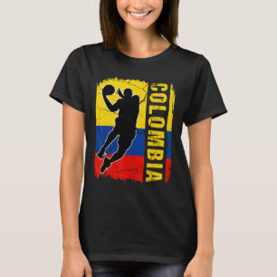Colombiansk Bysketbyll Player Colombia Flagga Bysk T Shirt